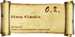 Olexa Klaudia névjegykártya